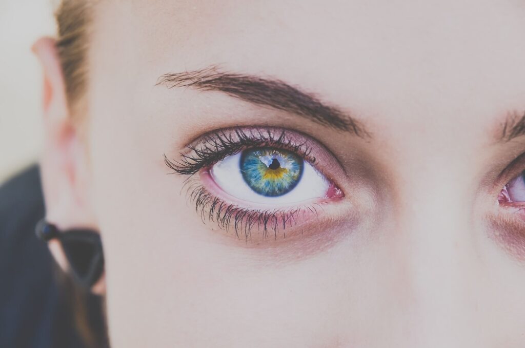 a close-up of a woman's eye